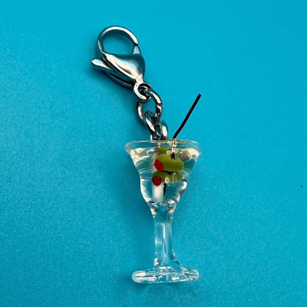 Mini Martini Glass Pendant Bag Charm