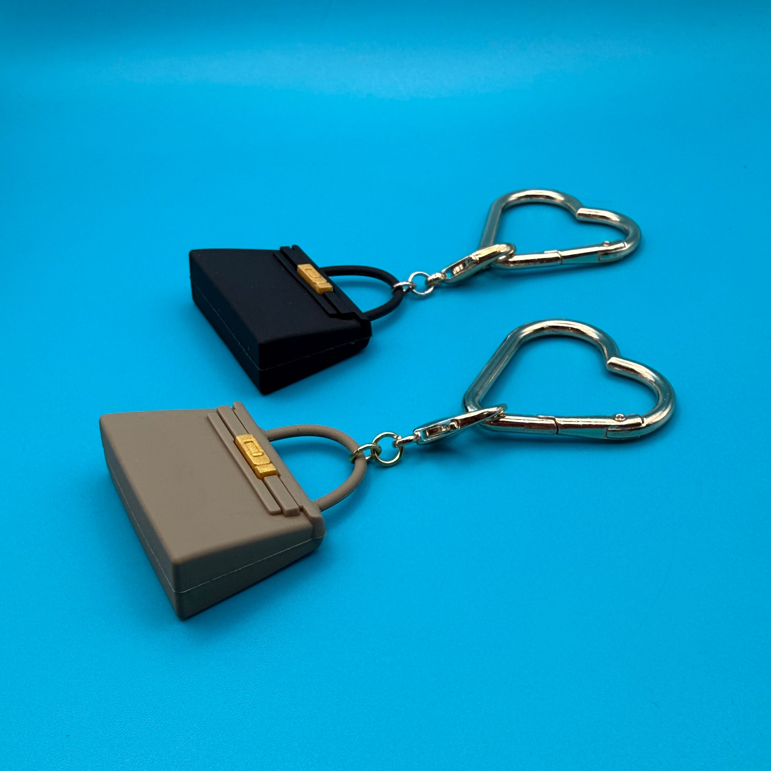 Mini Designer Hand Trinket  + Gold Heart Carabiner -  vintage keychain vintage charms for bag nostalgia vintage keychains y2k collectible - Bag Crap