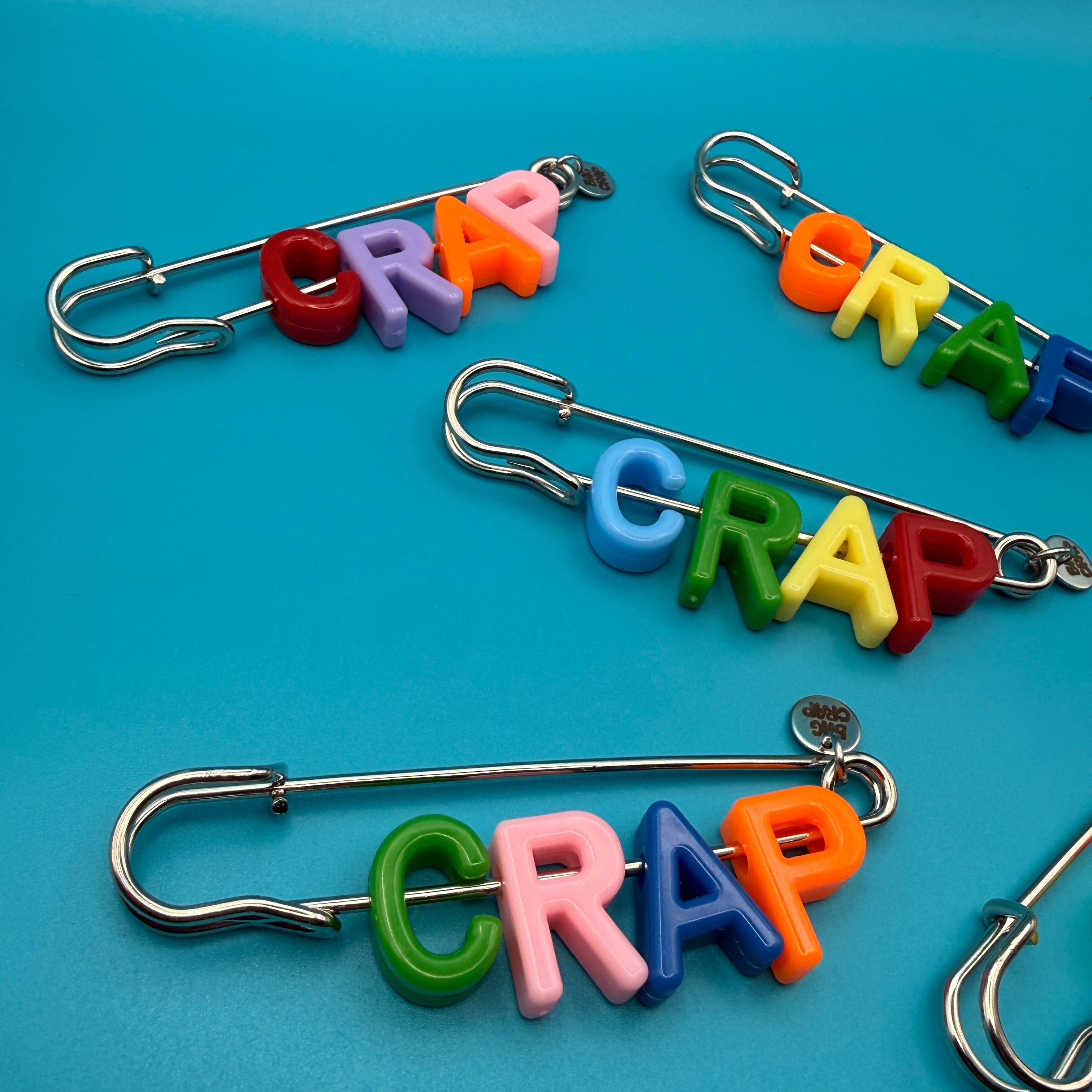 'CRAP' Letter Bead Brooch -  vintage keychain vintage charms for bag nostalgia vintage keychains y2k collectible - Bag Crap