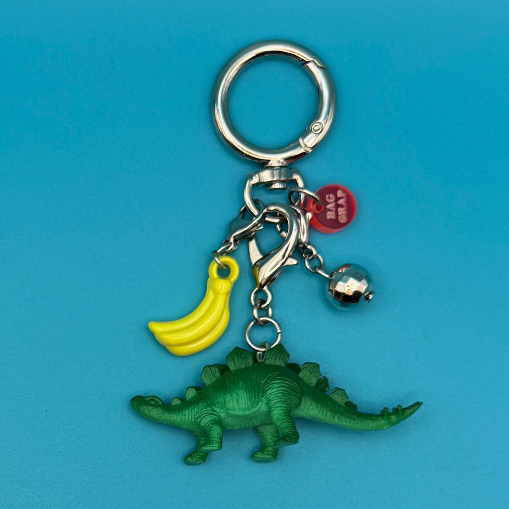 Mini Disco Banana Dinosaur Bag Charm Keychain Sets
