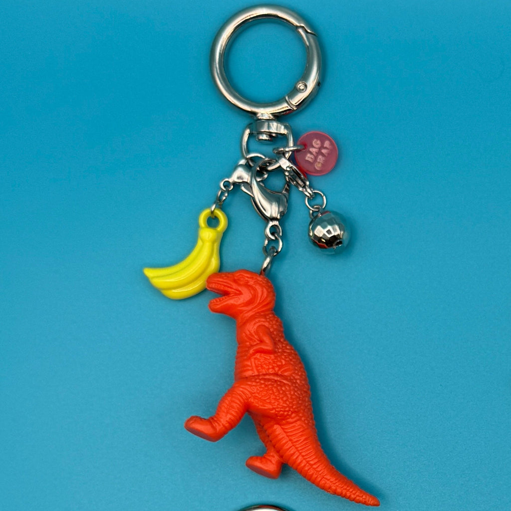 Mini Disco Banana Dinosaur Bag Charm Keychain Sets
