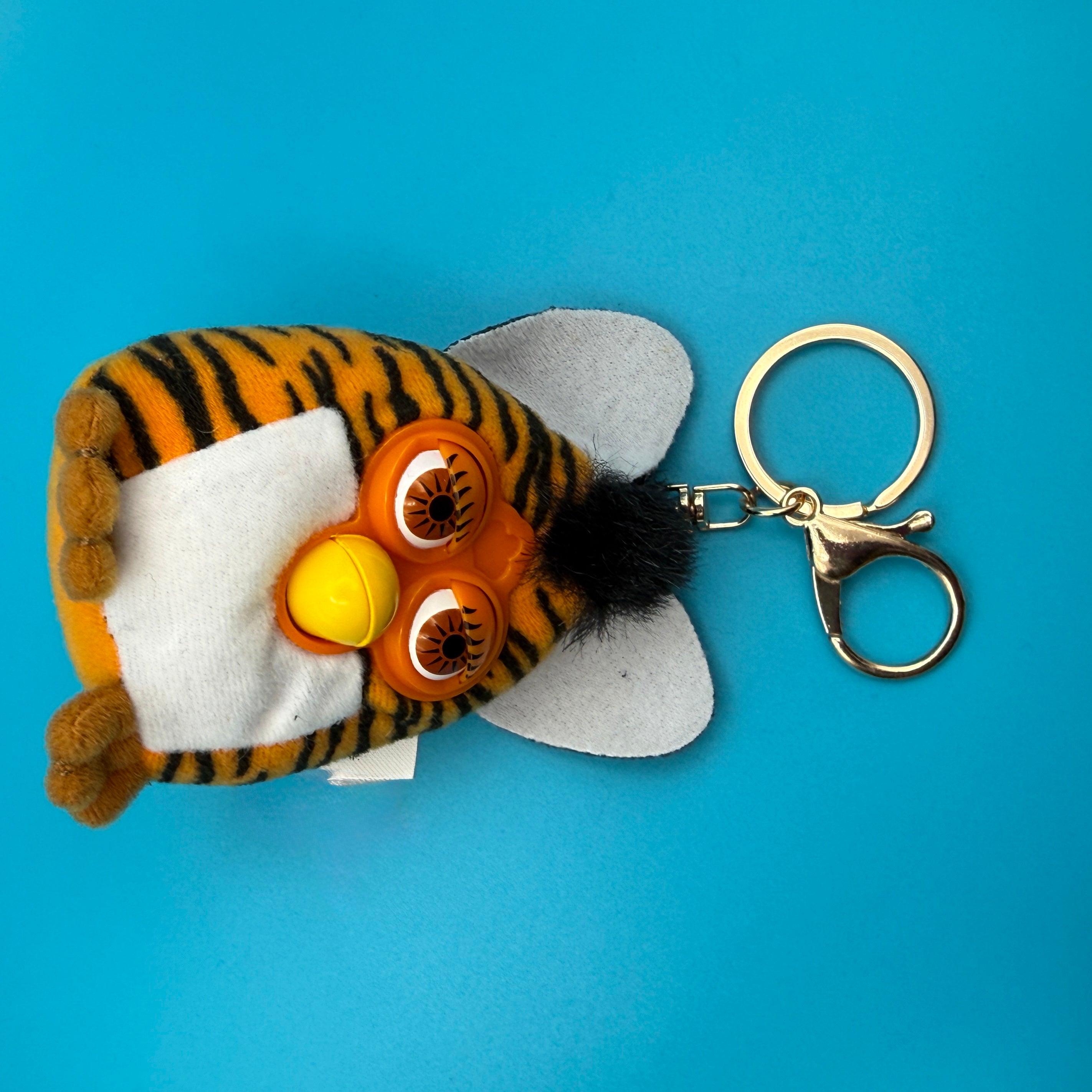 Tiger Stripe Furby Plush -  vintage keychain vintage charms for bag nostalgia vintage keychains y2k collectible - Bag Crap