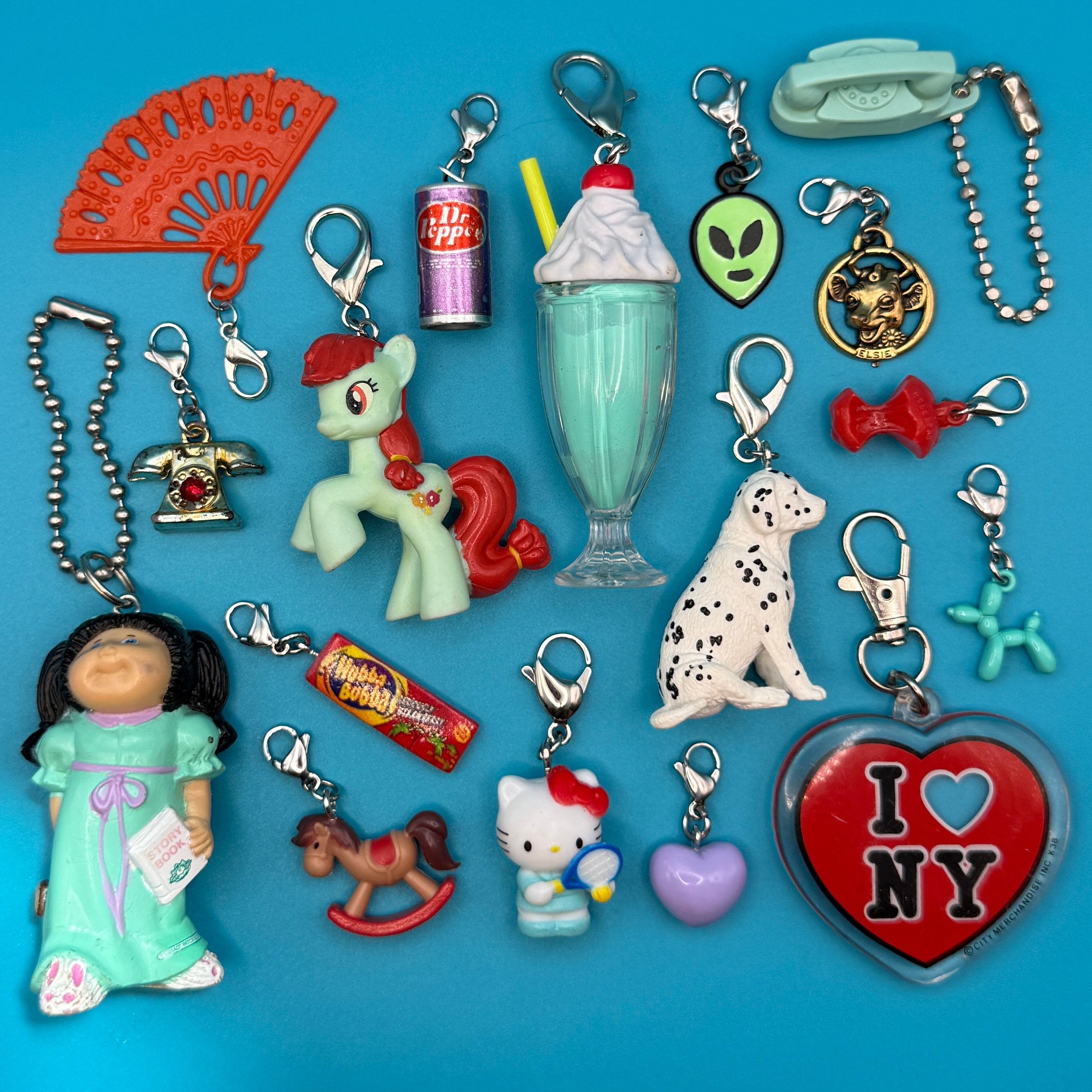 Turquoise & Ruby Red   s &  Drop - hello kitty sanrio japan kawaii rare vintage keychain vintage charms for bag nostalgia vintage keychains y2k collectible - Bag Crap