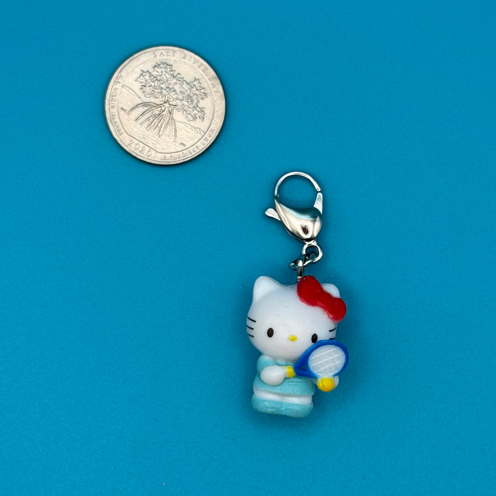Turquoise & Ruby Red Vintage Bag Charms & Keychain Drop