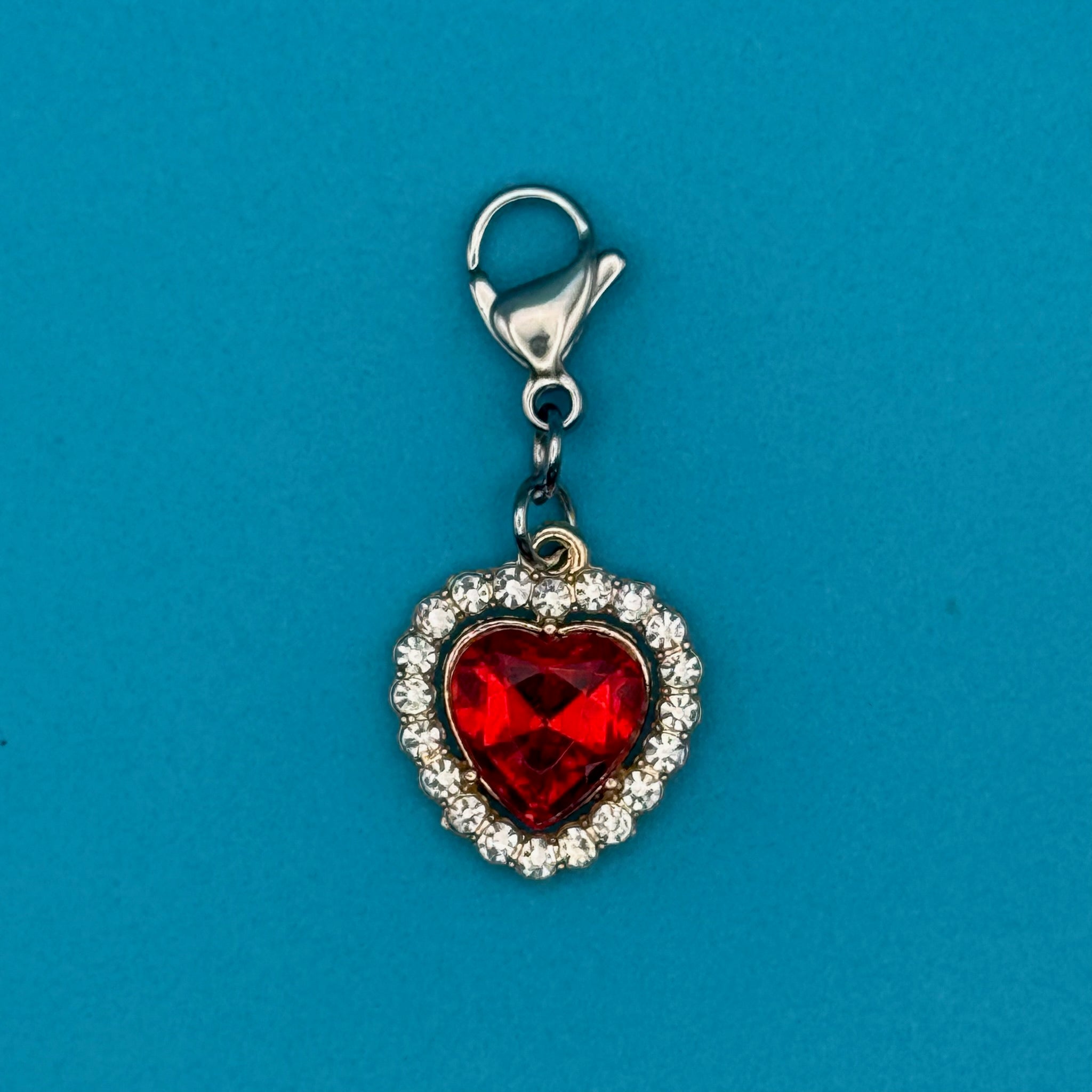 Mini Crystal Heart Trinket s: You Pick -  vintage keychain vintage charms for bag nostalgia vintage keychains y2k collectible - Bag Crap