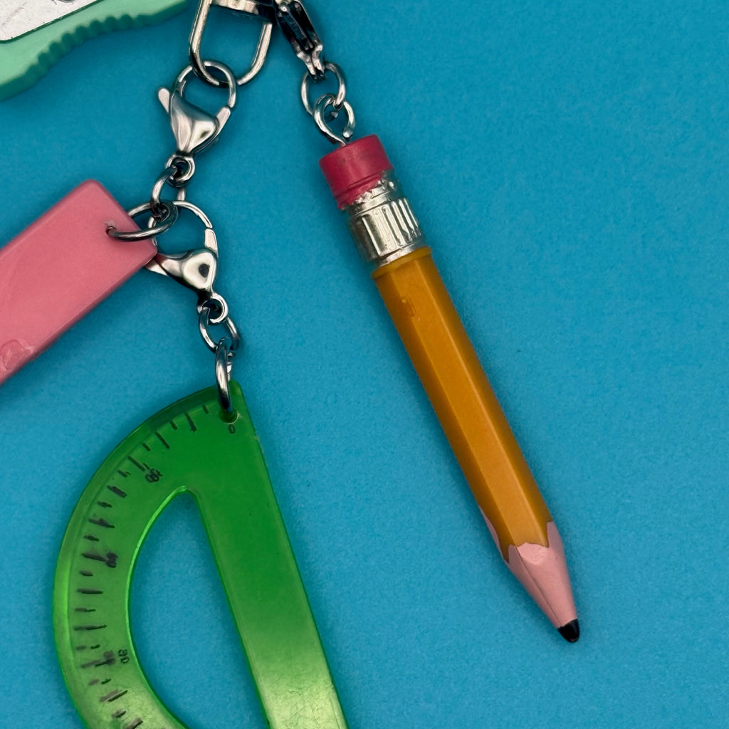 Mini School Supplies Trinket Bag Charm Set