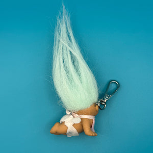 Troll Doll  : Light Blue Hair Bunny Baby Troll - troll charms troll keychains vintage keychain vintage charms for bag nostalgia vintage keychains y2k collectible - Bag Crap