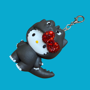 BEDAZZLED Hello Kitty Godzilla McDonald’s Happy Meal - hello kitty sanrio japan kawaii rare vintage keychain vintage charms for bag nostalgia vintage keychains y2k collectible - Bag Crap
