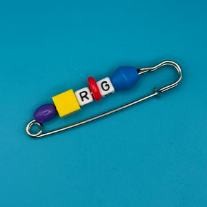 Custom Personalized Beaded Silver 4' Safety Pin - clips carabiners charms keychains bag designer vintage keychain vintage charms for bag nostalgia vintage keychains y2k collectible - Bag Crap