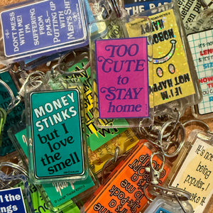 Blind Box: Mystery   Funny Phrase Acrylic -  vintage keychain vintage charms for bag nostalgia vintage keychains y2k collectible - Bag Crap