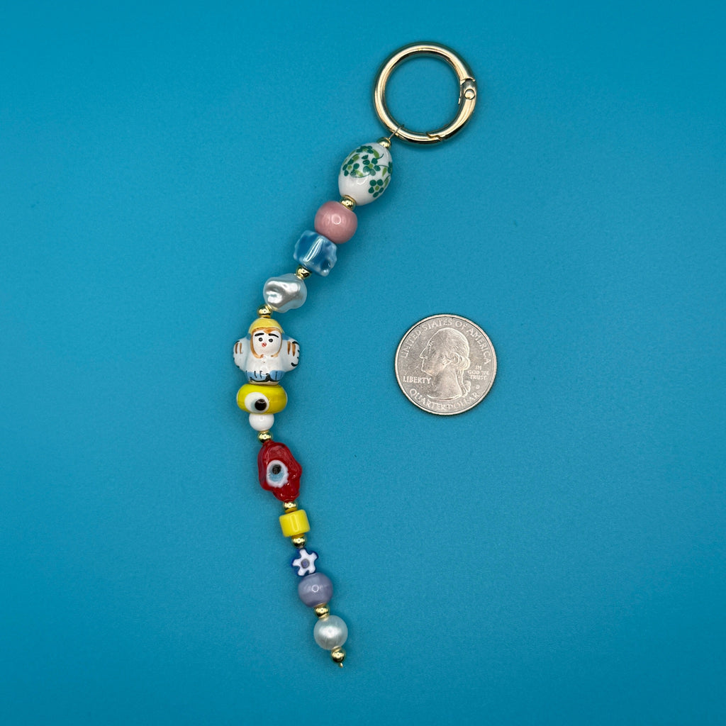 Colorful Evil Eye Glass Beaded Bag Charm