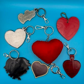 Vintage Red Heart Valentines Keychains & Bag Charms: You Pick