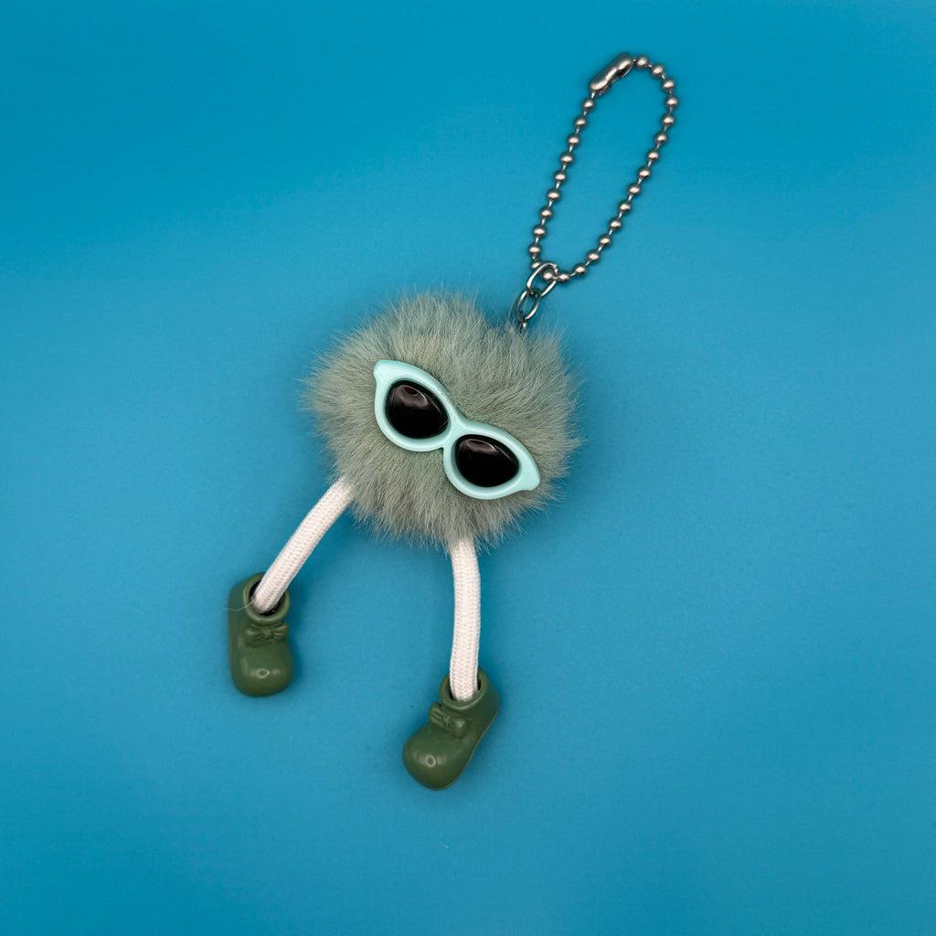 Furry Walking Weirdo Pom Pom Bag Charms - Sea foam