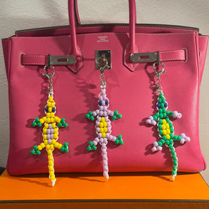 Bag Crap - Small Bead Buddy Lizard Bag Charms - Pastels