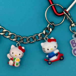1-of-1  Red Heart Hello Kitty   Chain - hello kitty sanrio japan kawaii rare vintage keychain vintage charms for bag nostalgia vintage keychains y2k collectible - Bag Crap