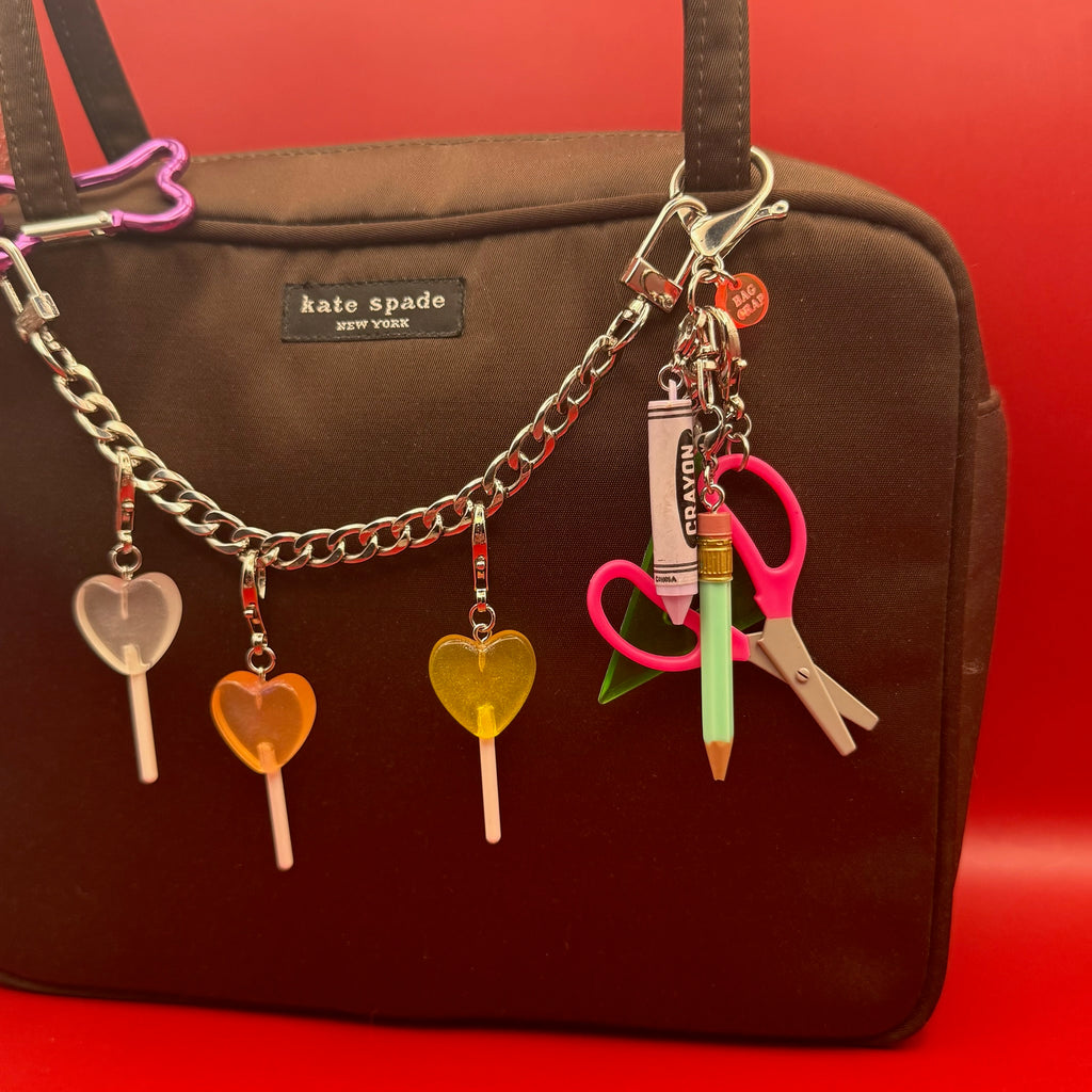 Mini School Supplies Trinket Bag Charm Set