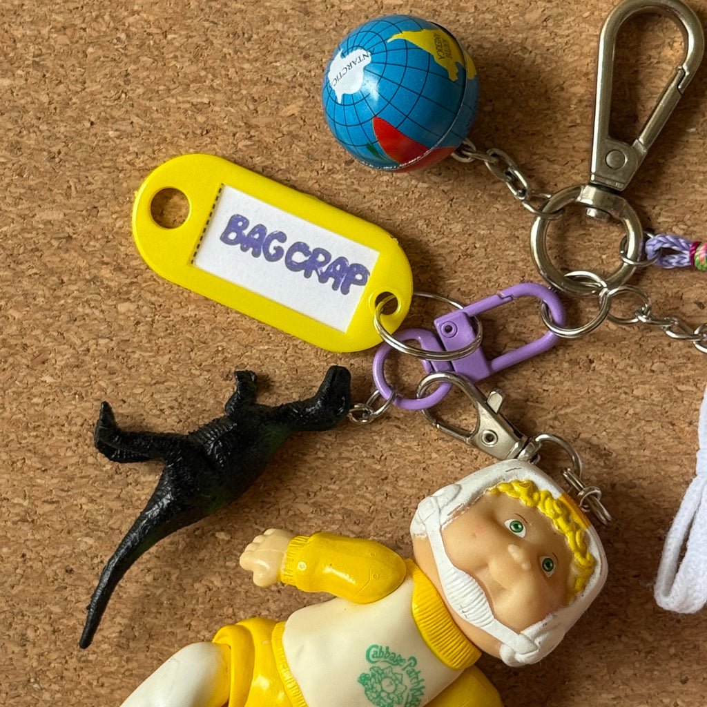 Vintage 80s Cabbage Patch Kids Bag Charm Keychain Pack