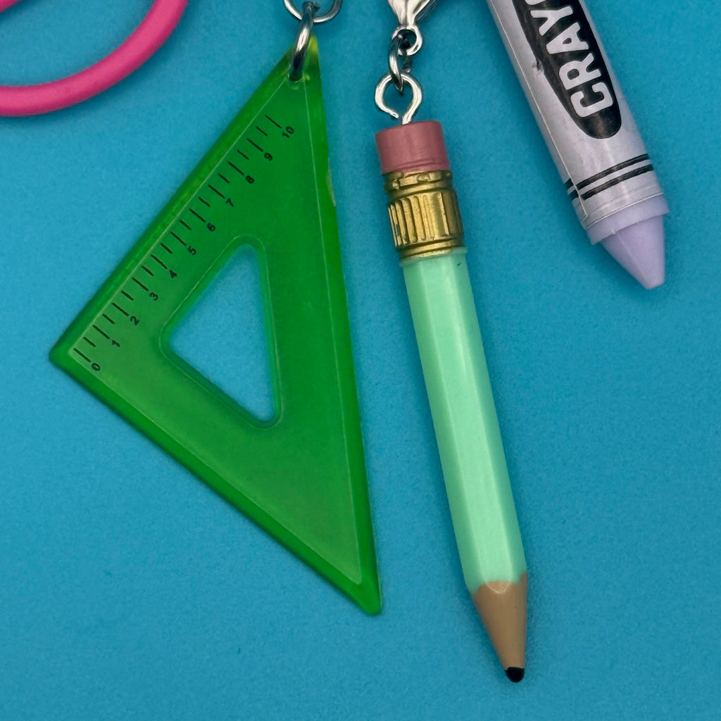Mini School Supplies Trinket Bag Charm Set