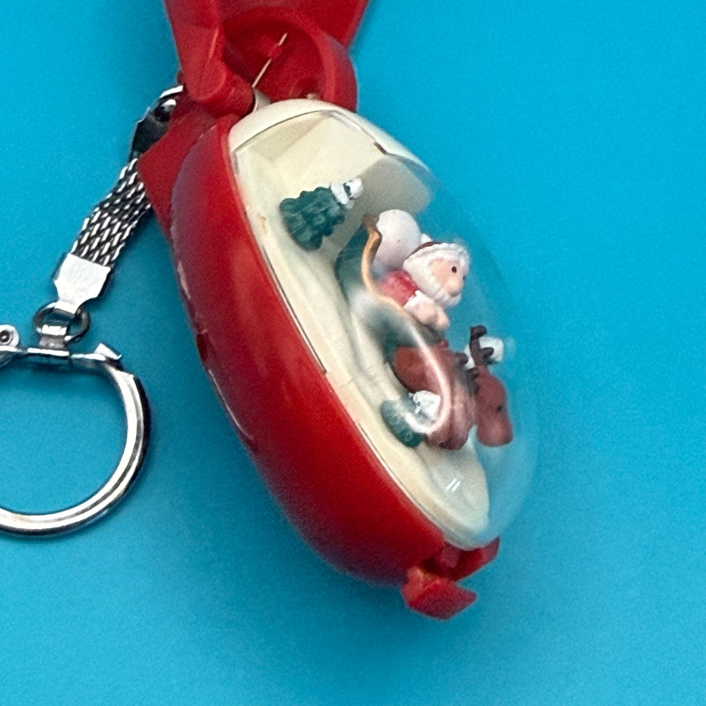 VTG 1993 Takara Pocket Critter Merry Christmas Moving Santa Keychain