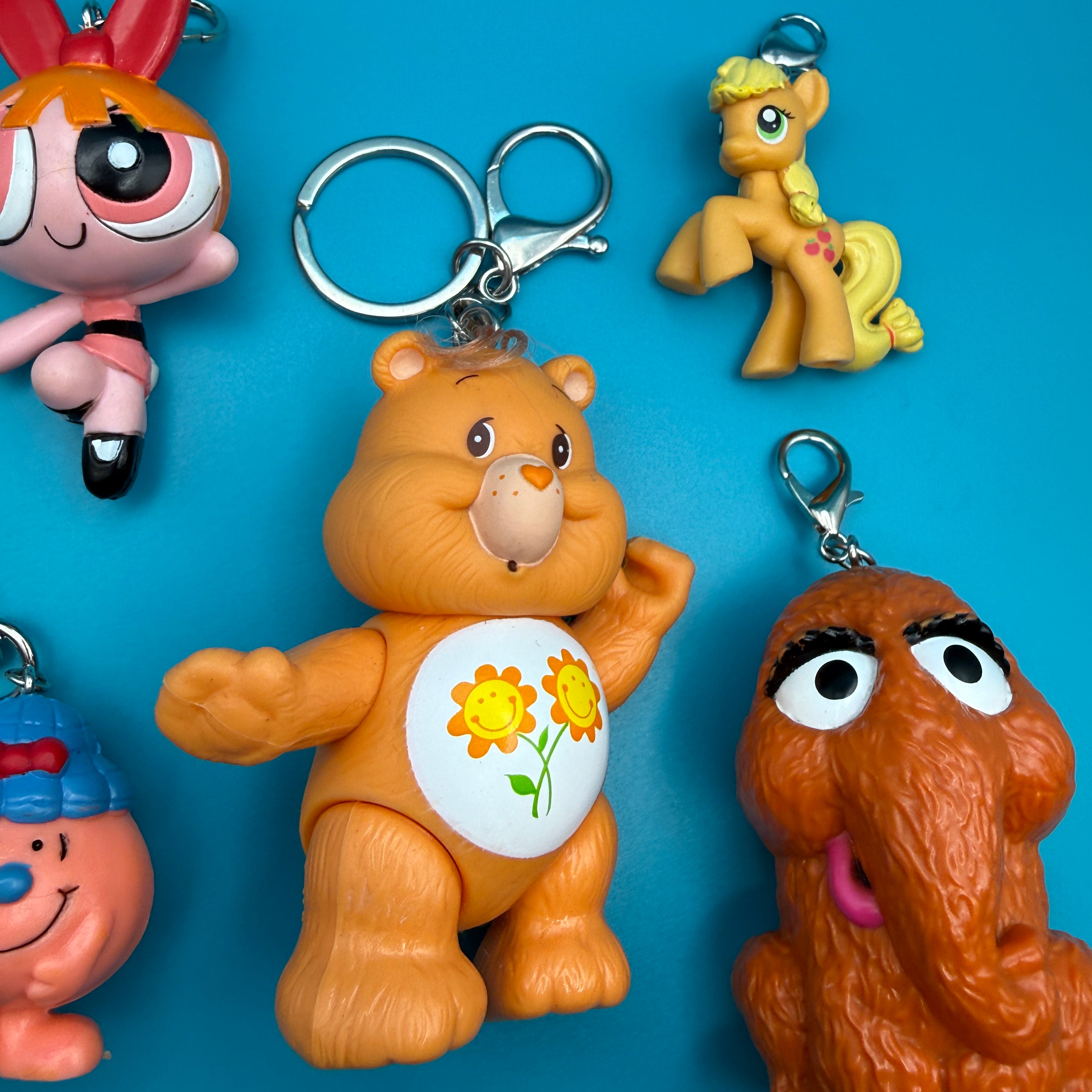 1980s- Orange Toy    Collection -  vintage keychain vintage charms for bag nostalgia vintage keychains y2k collectible - Bag Crap