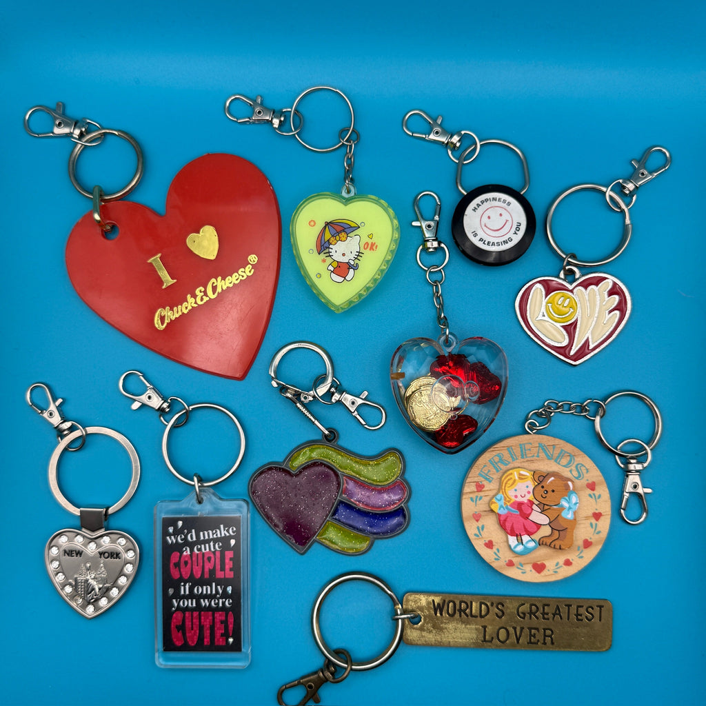 Vintage 1970s-2000s Valentines Keychains & Bag Charms: You Pick