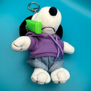 Purple Hoodie & Cellphone Snoopy Plush - snoopy rar peanuts vintage keychain vintage charms for bag nostalgia vintage keychains y2k collectible - Bag Crap
