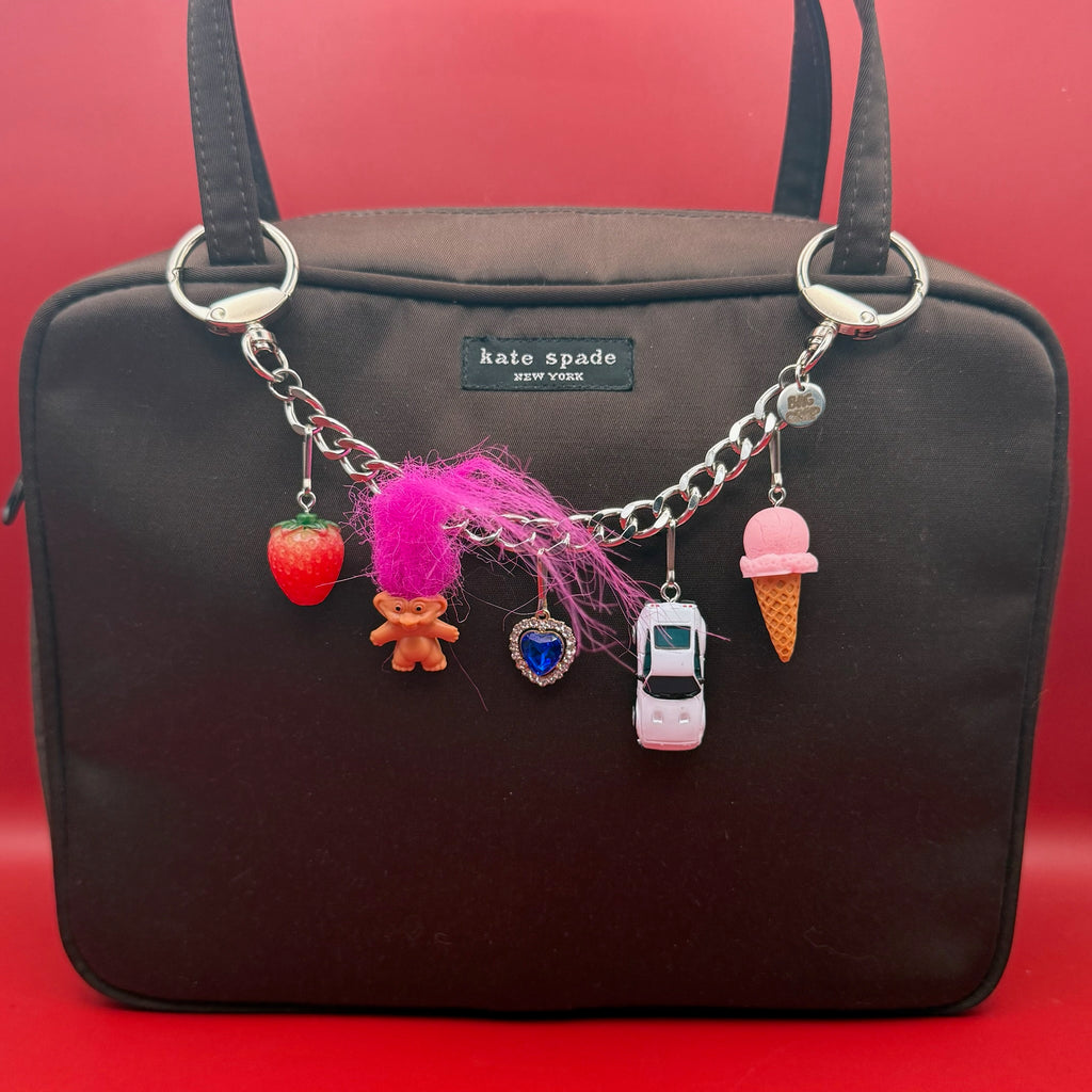 Vintage Pink Ice Cream + Mini Troll Bag Charm Chain