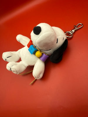 6” Snoopy    with Rainbow Necklace - snoopy rar peanuts vintage keychain vintage charms for bag nostalgia vintage keychains y2k collectible - Bag Crap