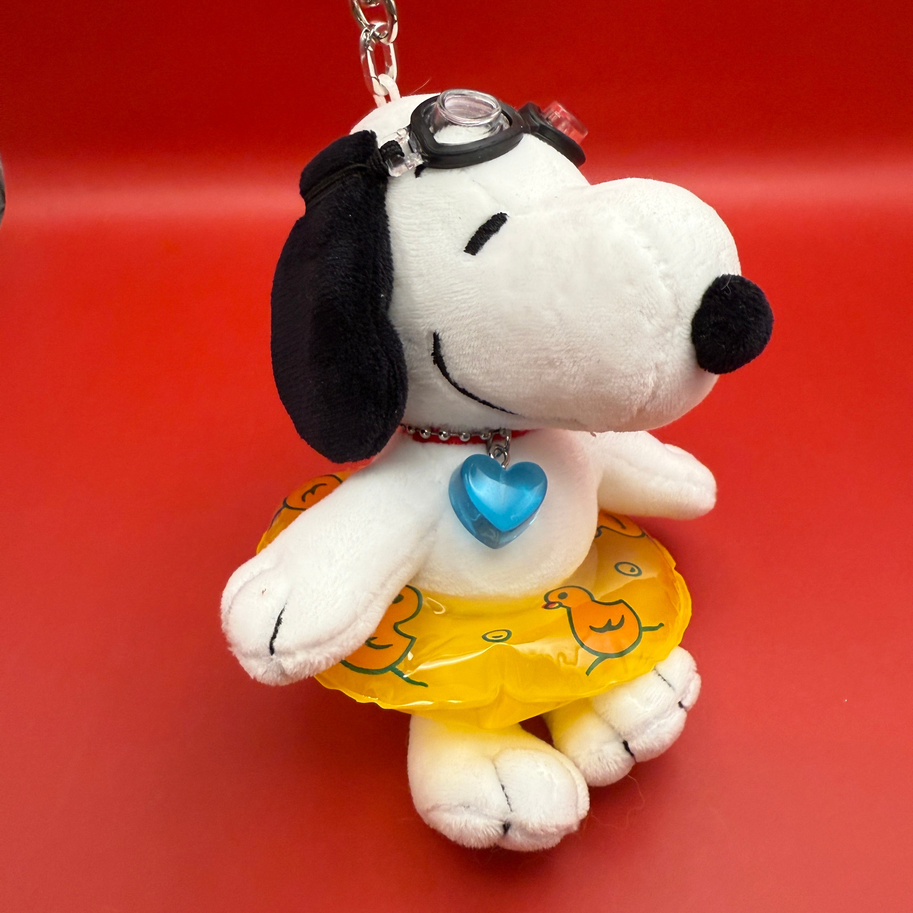 6” Snoopy    with Yellow Pool Float & Goggles - snoopy rar peanuts vintage keychain vintage charms for bag nostalgia vintage keychains y2k collectible - Bag Crap