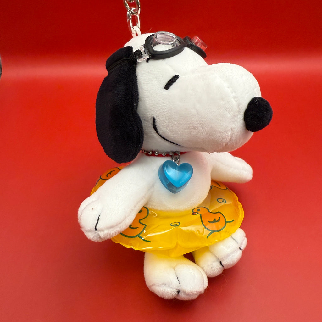 6” Snoopy Plushie Bag Charm with Yellow Pool Float & Goggles