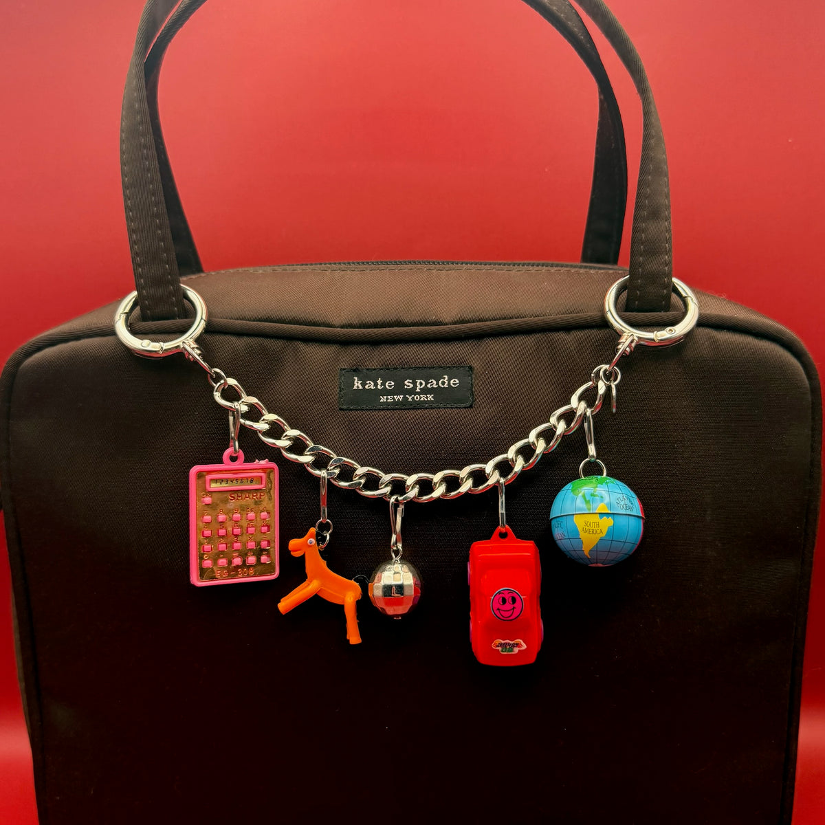 Mini Toy   Chain: Pokey & Calculator - vintage bag charm chains silver nostalgia vintage y2k vintage keychain vintage charms for bag nostalgia vintage keychains y2k collectible - Bag Crap