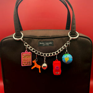 Mini Toy   Chain: Pokey & Calculator - vintage bag charm chains silver nostalgia vintage y2k vintage keychain vintage charms for bag nostalgia vintage keychains y2k collectible - Bag Crap