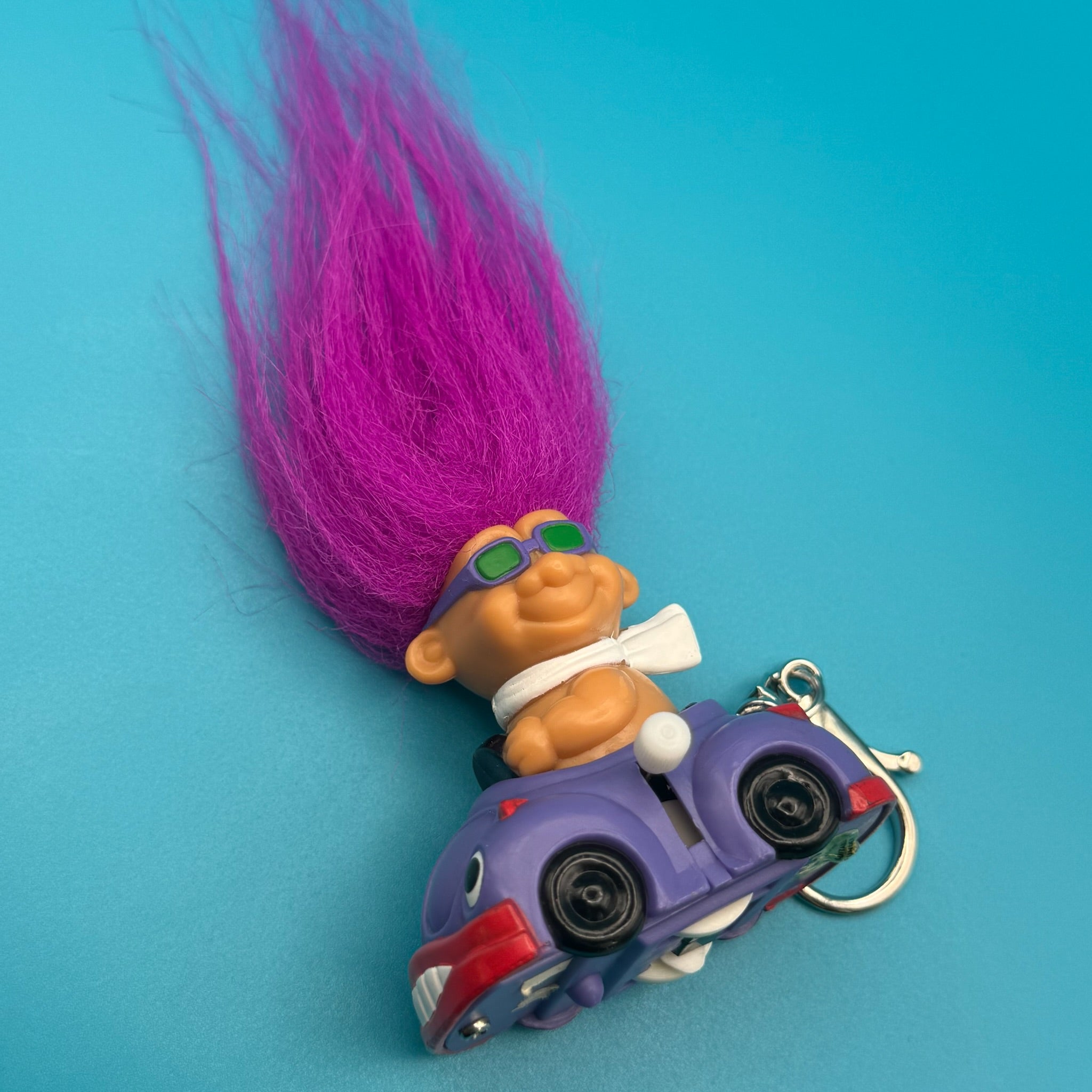 VTG Wind-Up Troll Doll  : Magenta Hair, Silver - troll charms troll keychains vintage keychain vintage charms for bag nostalgia vintage keychains y2k collectible - Bag Crap
