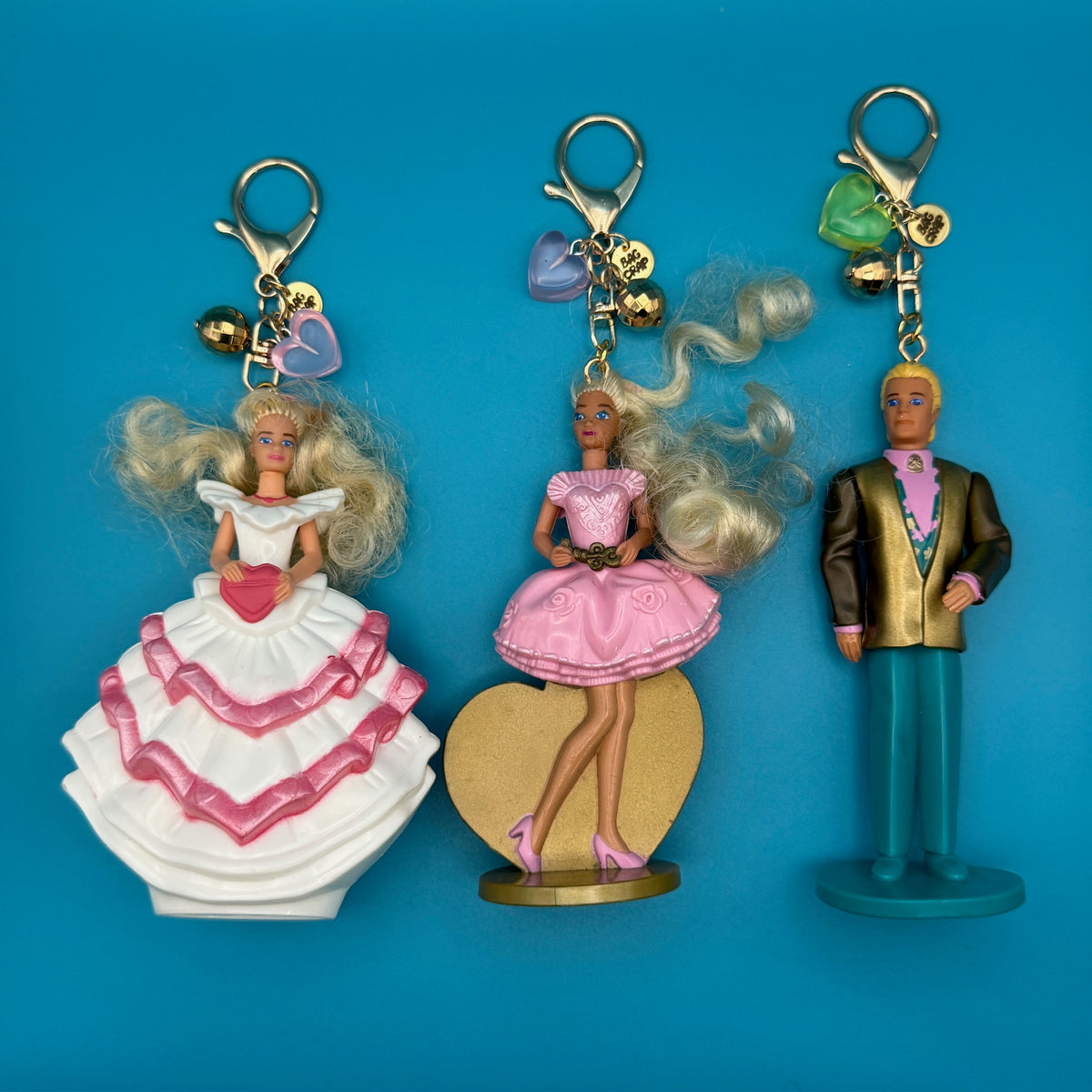 ‘90s Barbie Happy Meal Gold  s: You Pick - barbie doll toy pink rare vintage keychain vintage charms for bag nostalgia vintage keychains y2k collectible - Bag Crap