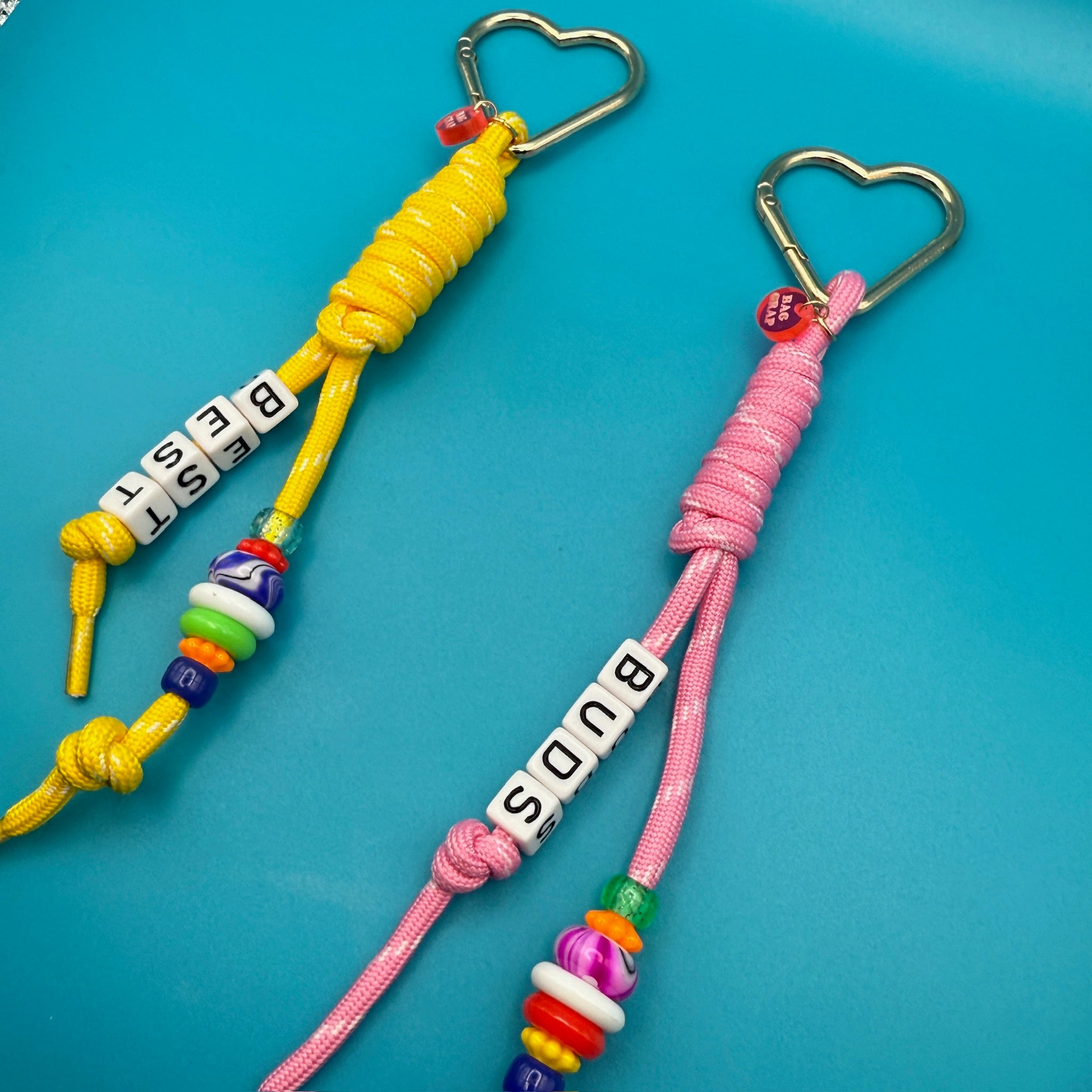 2 Pc: Best Buds Paracord  s -  vintage keychain vintage charms for bag nostalgia vintage keychains y2k collectible - Bag Crap