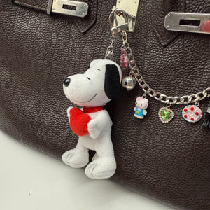 5”  Snoopy Red Heart Plush - snoopy rar peanuts vintage keychain vintage charms for bag nostalgia vintage keychains y2k collectible - Bag Crap