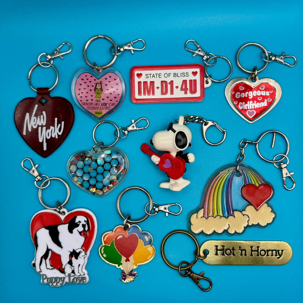 Vintage 1980s-1990s Valentines Keychains & Bag Charms: You Pick