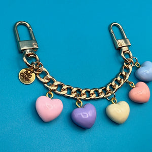 Pastel Heart   6.5' Chain - vintage bag charm chains silver nostalgia vintage y2k vintage keychain vintage charms for bag nostalgia vintage keychains y2k collectible - Bag Crap
