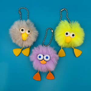 Little Birdie Pom Pom  s -  vintage keychain vintage charms for bag nostalgia vintage keychains y2k collectible - Bag Crap