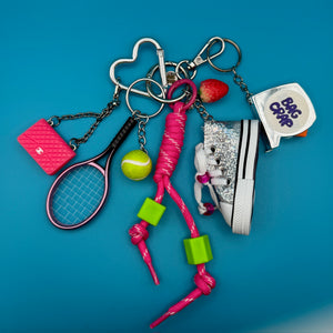 Pink Designer Purse & Tennis   Pack - vintage bag charm packs nostalgia vintage y2k vintage keychain vintage charms for bag nostalgia vintage keychains y2k collectible - Bag Crap