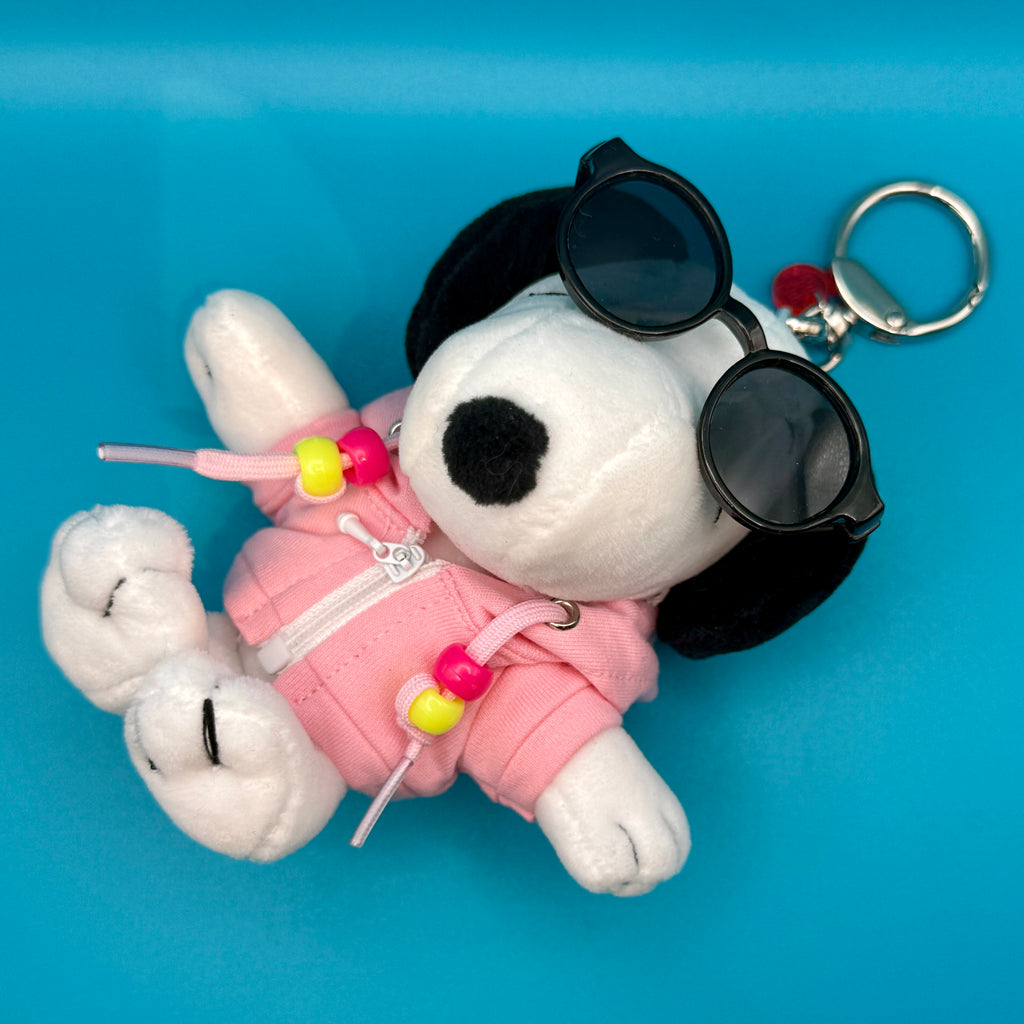 6” Snoopy Plushie + Pink Hoodie Bag Charm
