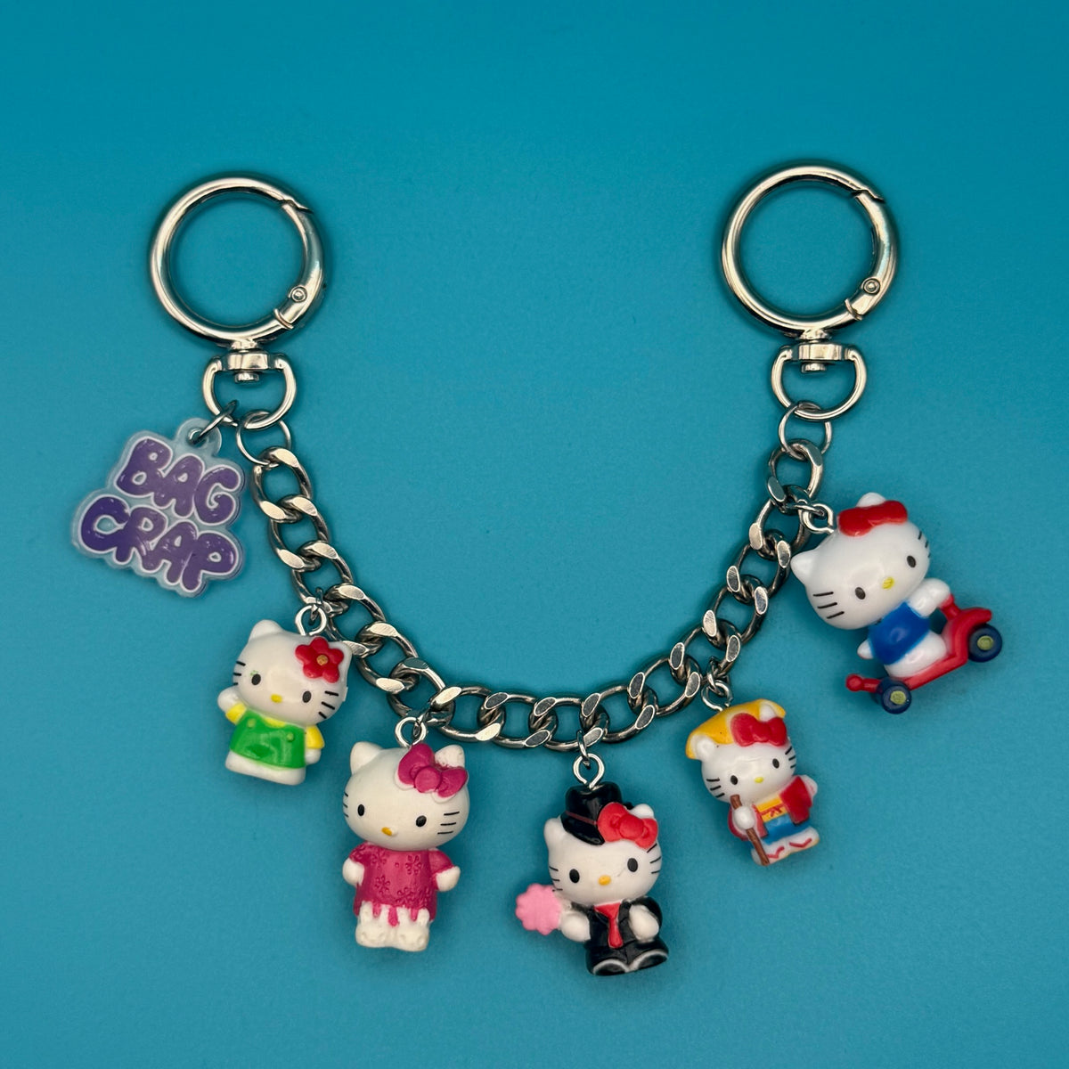 1-of-1  Mini Hello Kitty   Chain - hello kitty sanrio japan kawaii rare vintage keychain vintage charms for bag nostalgia vintage keychains y2k collectible - Bag Crap