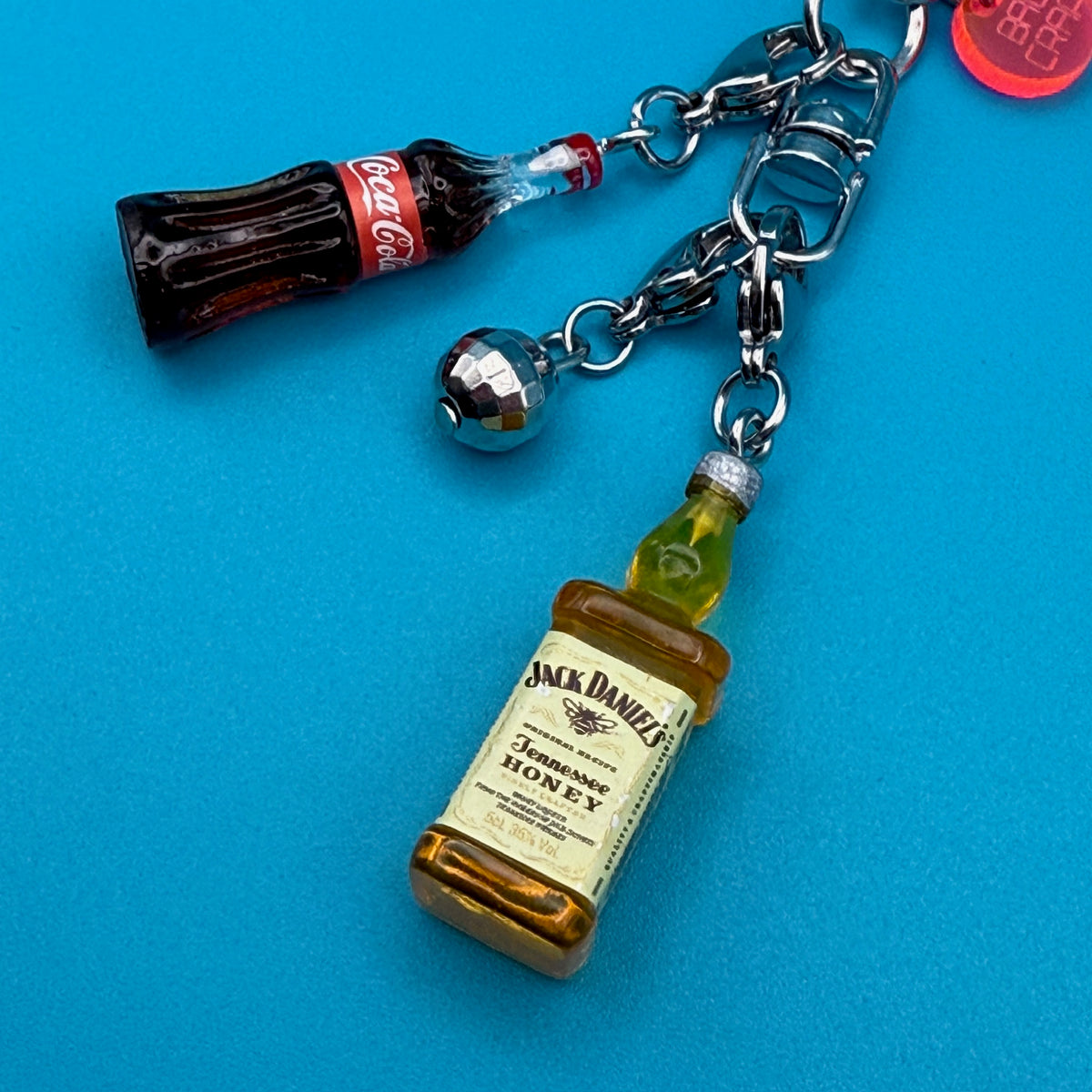 Mini Jack Daniels & Coke Trinket   Set - vintage bag charm packs nostalgia vintage y2k vintage keychain vintage charms for bag nostalgia vintage keychains y2k collectible - Bag Crap
