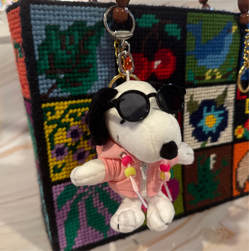 6” Snoopy Plushie + Pink Hoodie Bag Charm