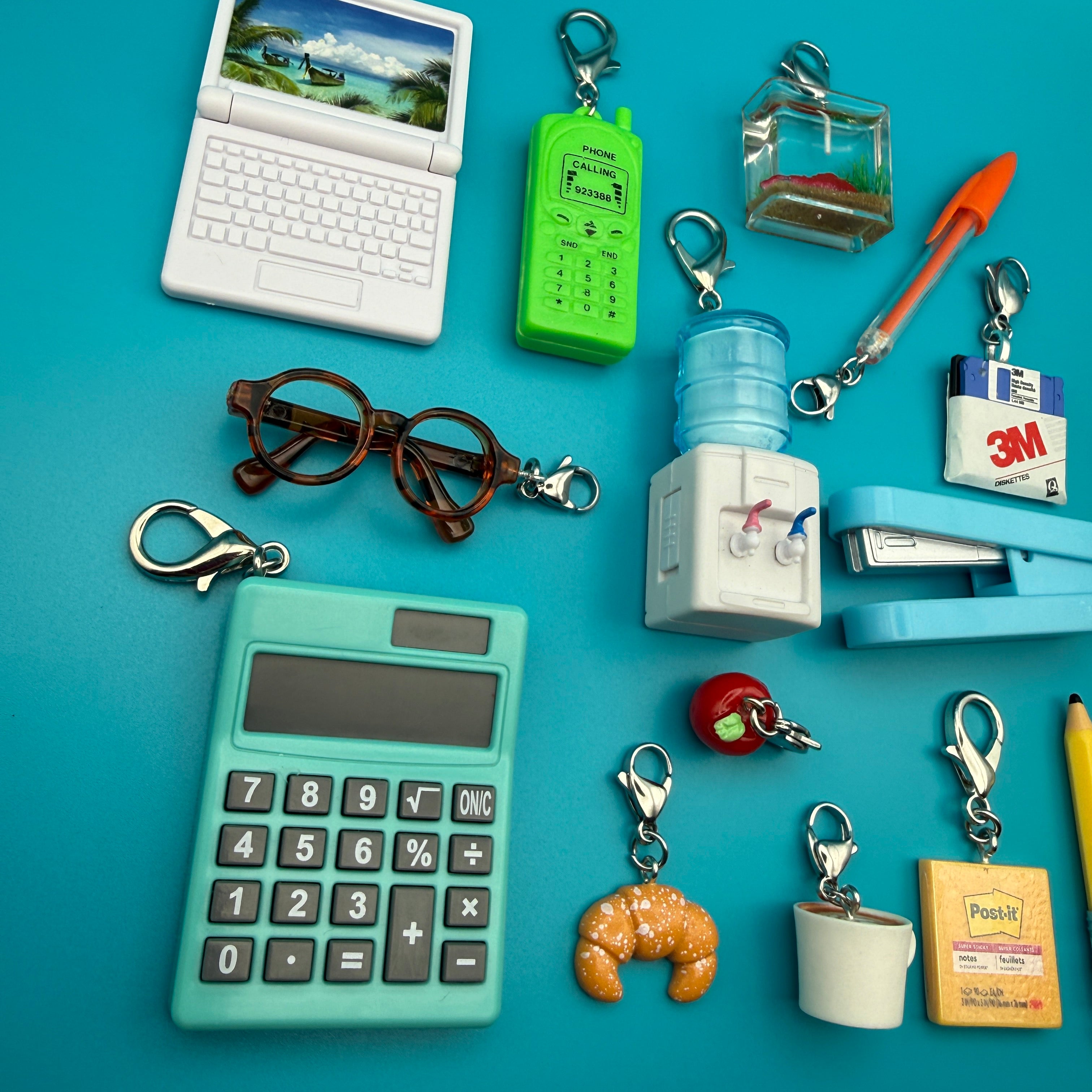 Office Supplies Mini   Pendants -  vintage keychain vintage charms for bag nostalgia vintage keychains y2k collectible - Bag Crap