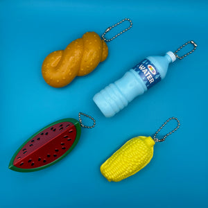 Toy Food  s & s— Water Bottle, Corn, Watermelon, Bread -  vintage keychain vintage charms for bag nostalgia vintage keychains y2k collectible - Bag Crap