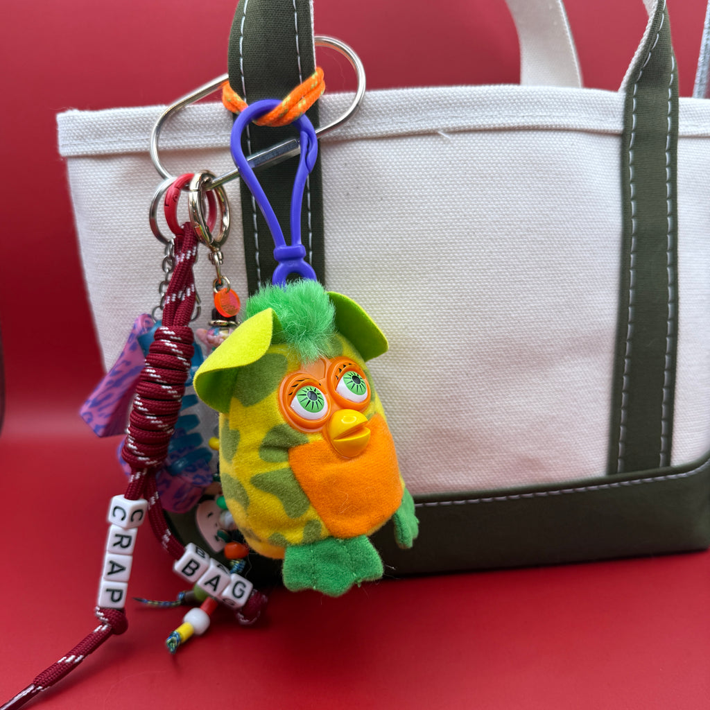 Vintage Green Spotted Furby Plushie Bag Charm