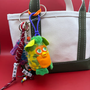 Green Spotted Furby -  vintage keychain vintage charms for bag nostalgia vintage keychains y2k collectible - Bag Crap