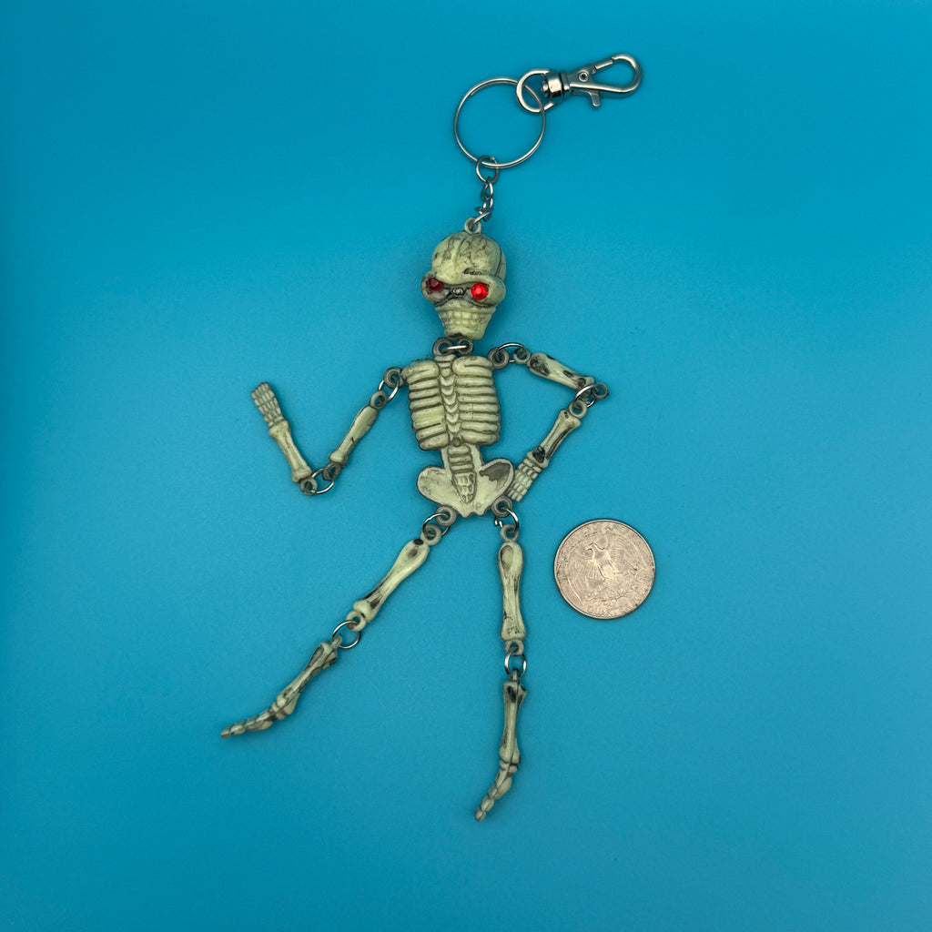 Retro Skeleton Spooky Keychain Bag Charm