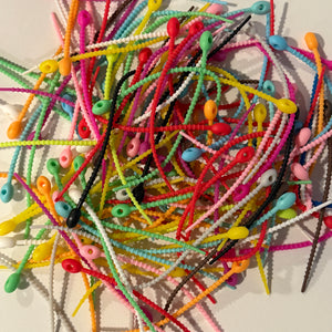 5 Mini Silicone Zip-Ties: Random Selection - clips carabiners charms keychains bag designer vintage keychain vintage charms for bag nostalgia vintage keychains y2k collectible - Bag Crap